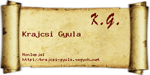 Krajcsi Gyula névjegykártya